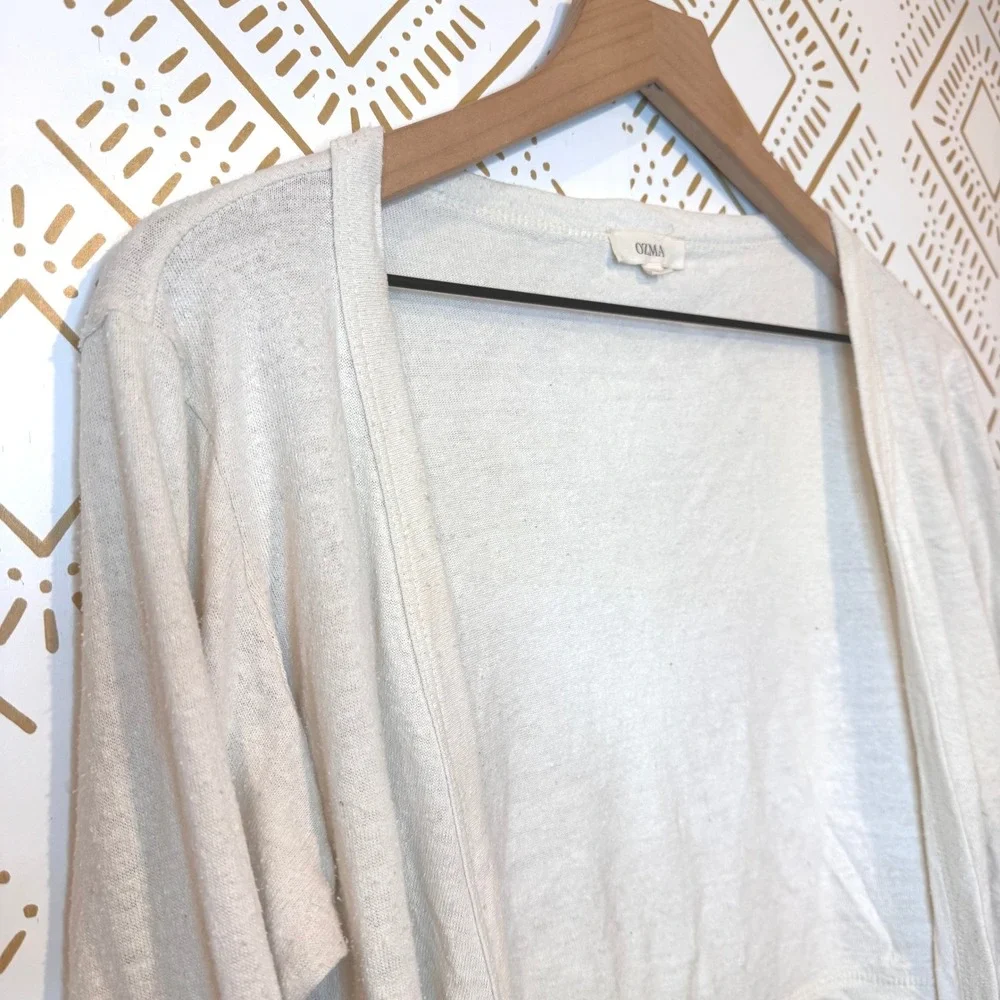 OZMA Dance Wrap Top 100% Silk Noil XL Cropped Balletcore Earthy Boho Cottagecore - Picture 3 of 11